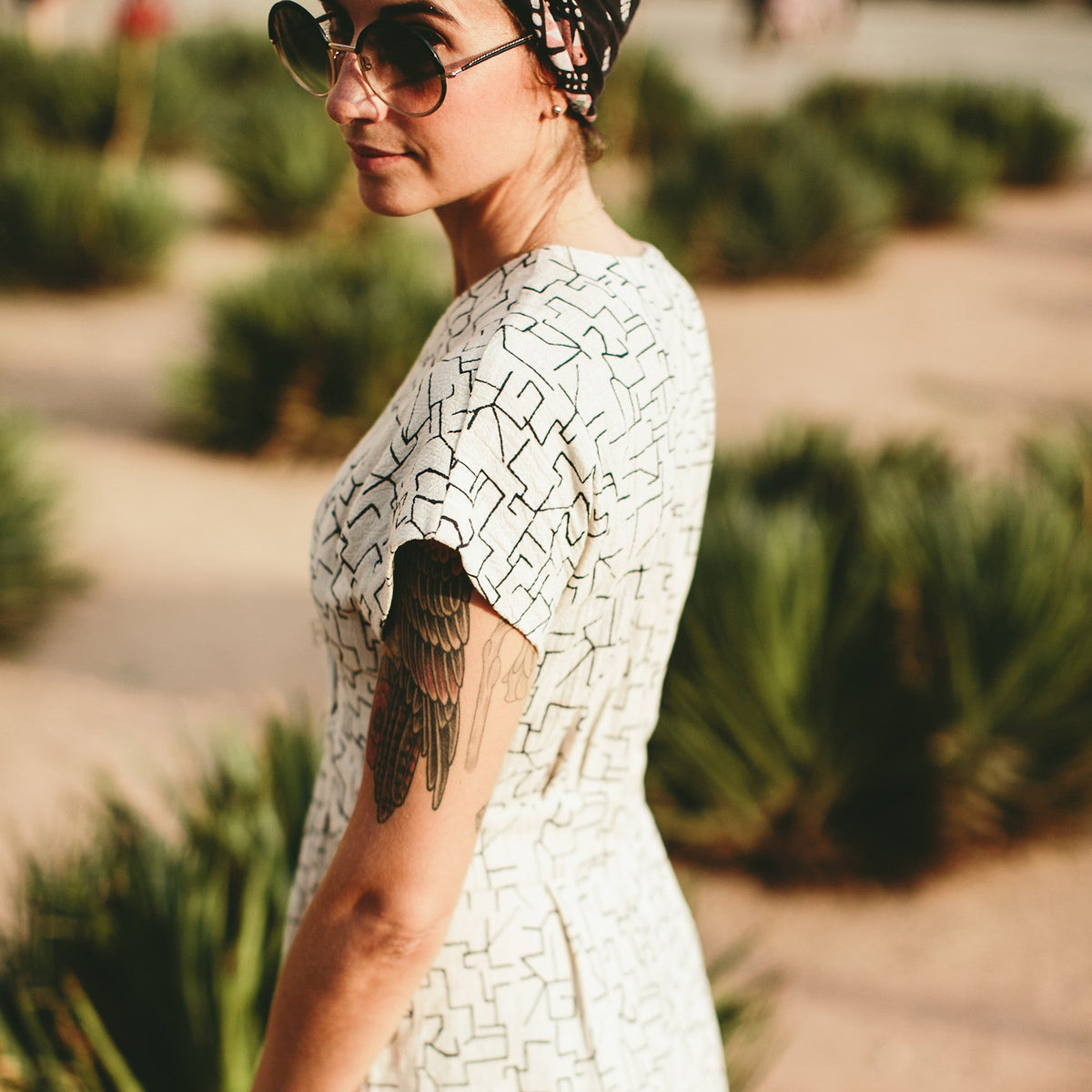 The Emma Dress in Maze Print
