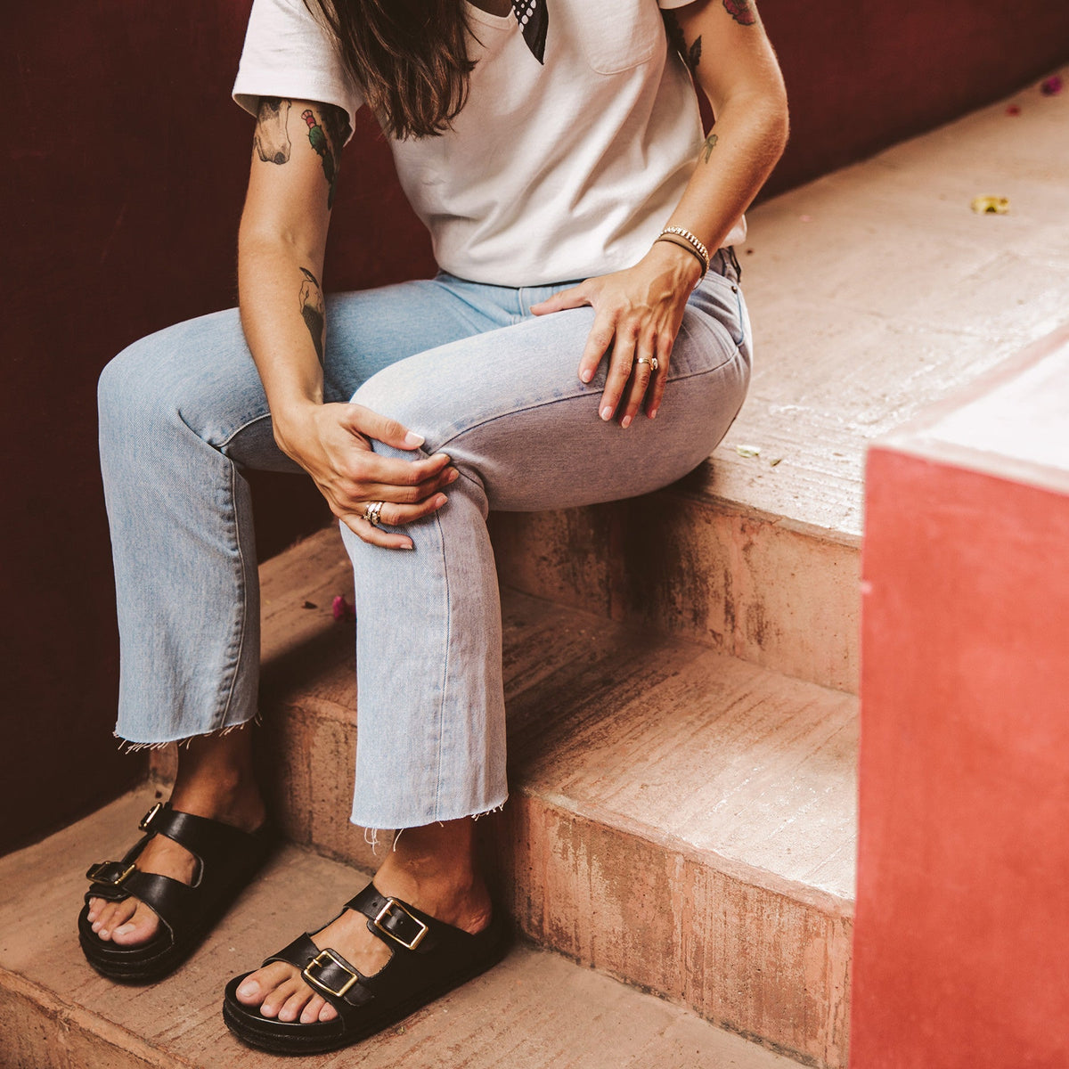 The Rosie Jean in Washed Cone Mills Denim