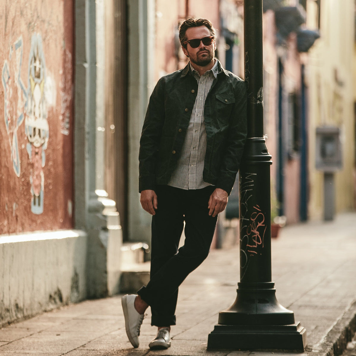 The Project Jacket in Olive Beeswaxed Canvas