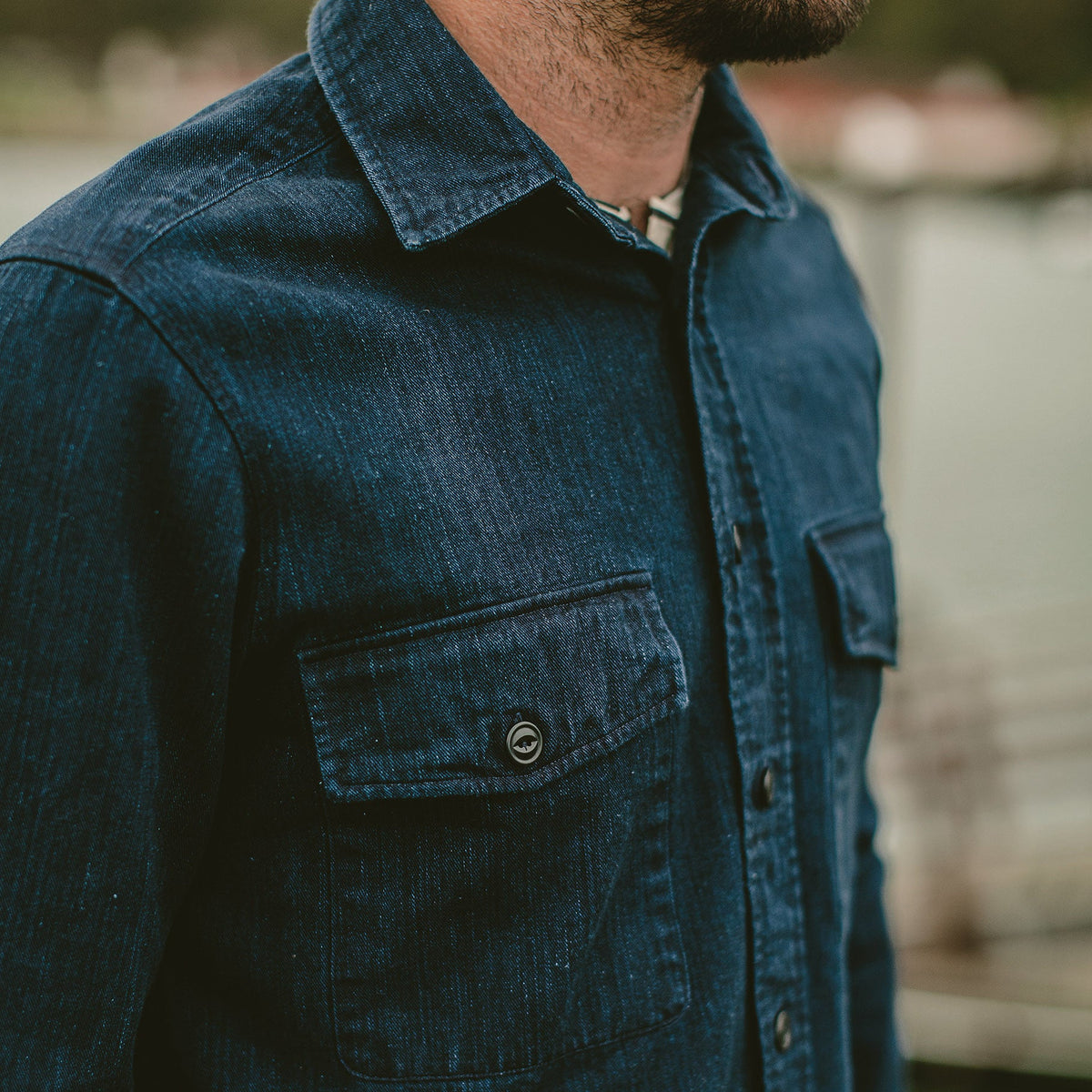 The Maritime Shirt Jacket in Sea Washed Indigo
