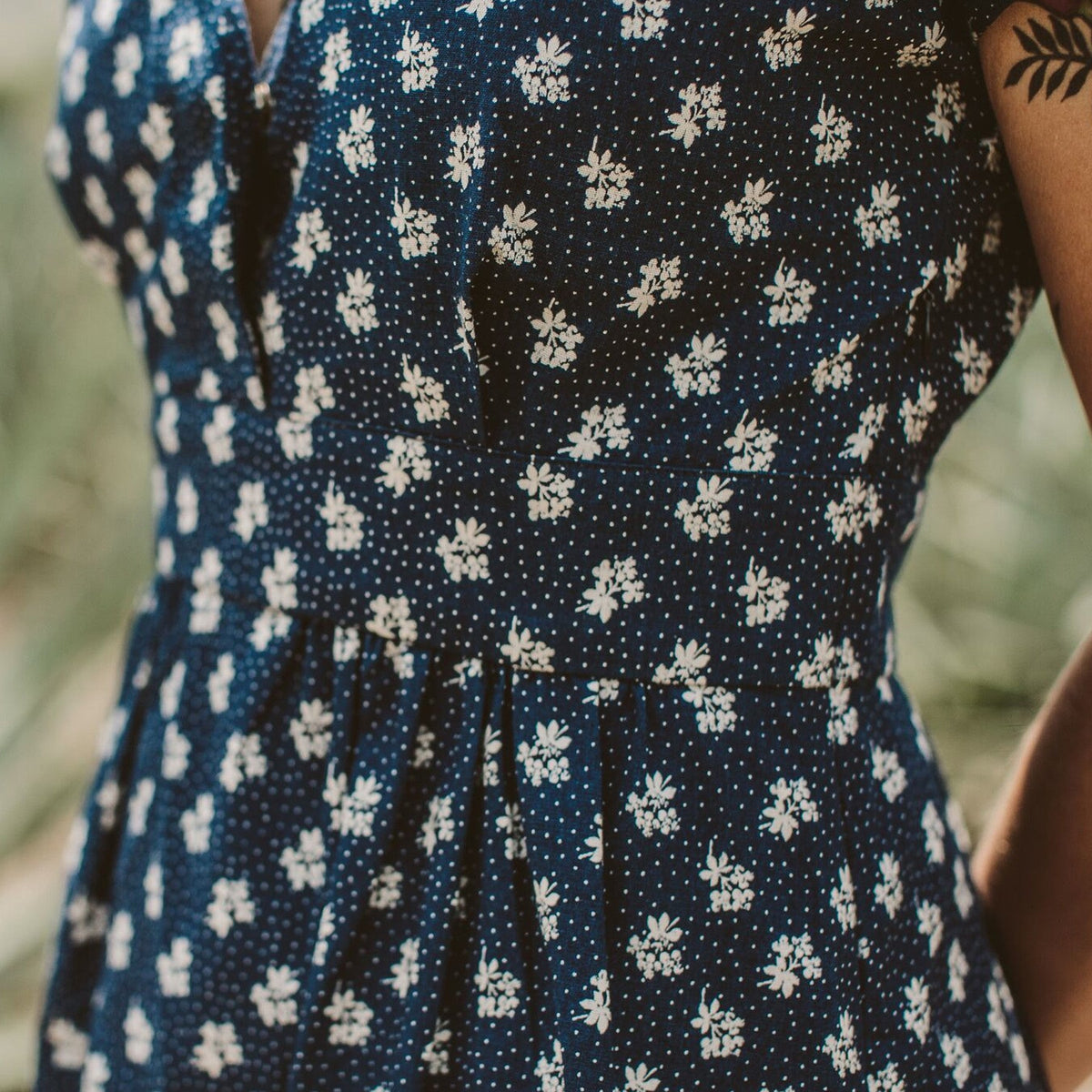 The Emma Dress in Indigo Print