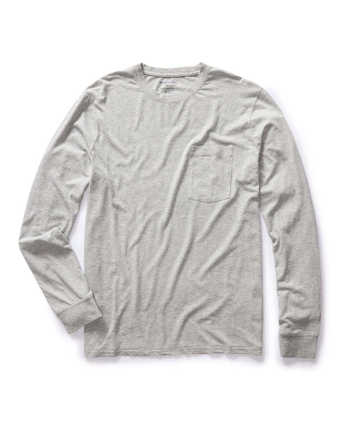 The Cotton Hemp Long Sleeve Tee in Heather Grey