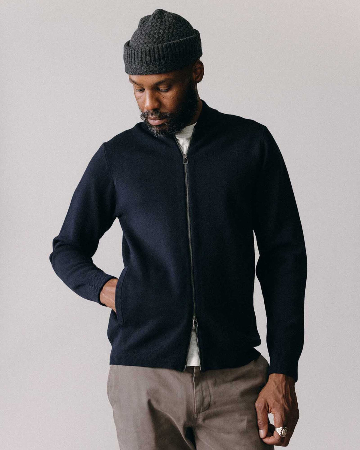 The Portola Bomber in Midnight Merino