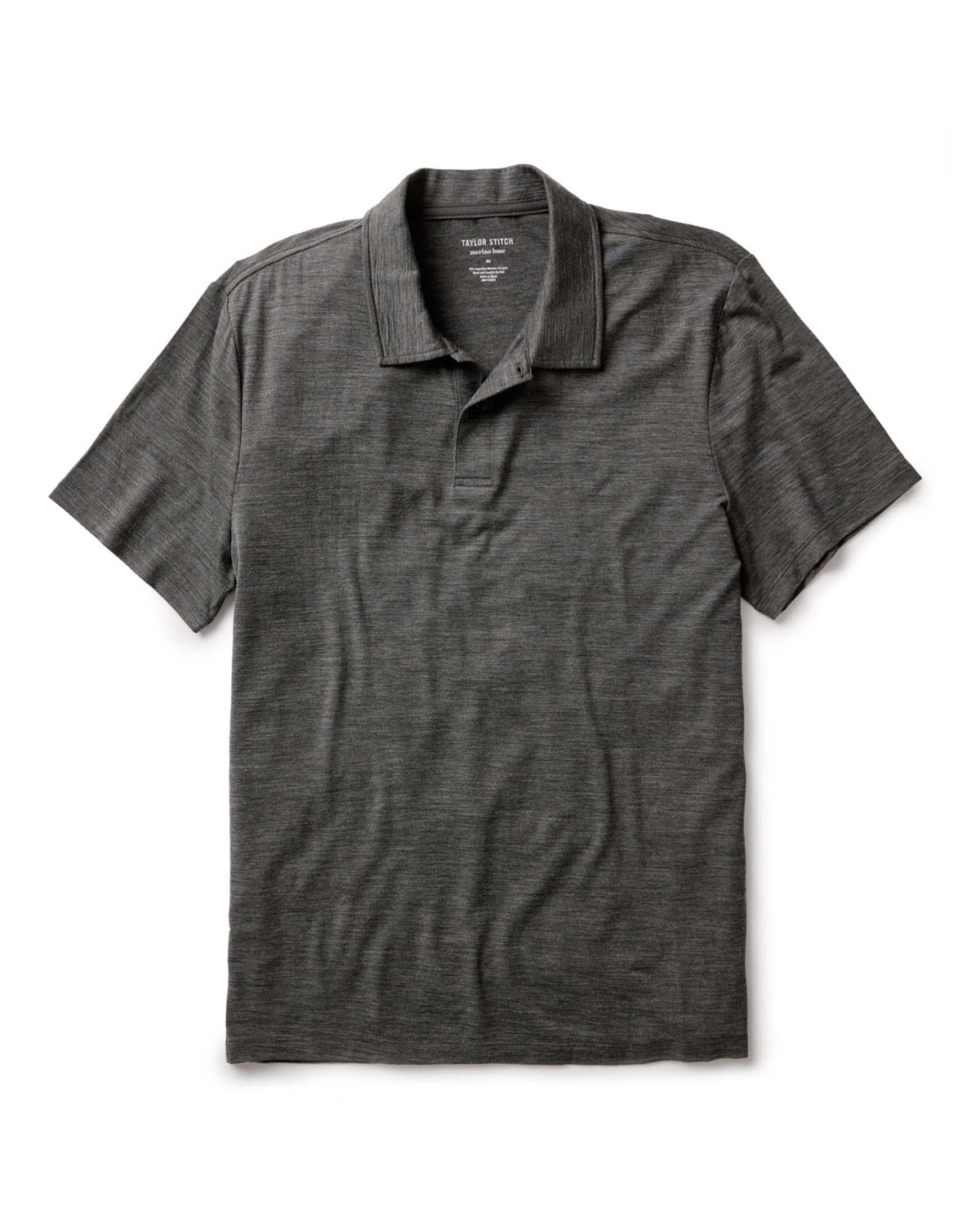 The Merino Polo in Heather Army
