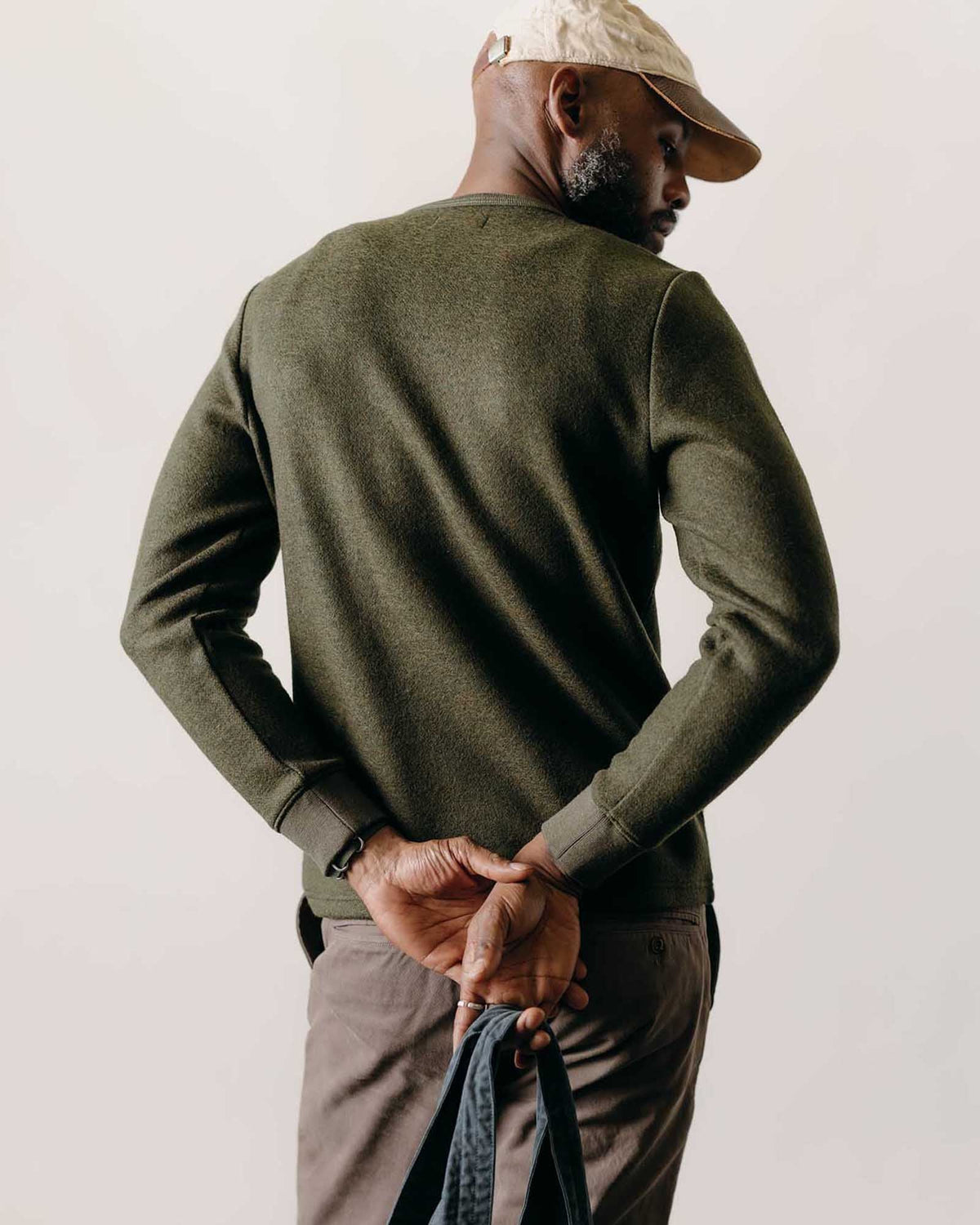 The Evans Crew in Forest Birdseye Wool