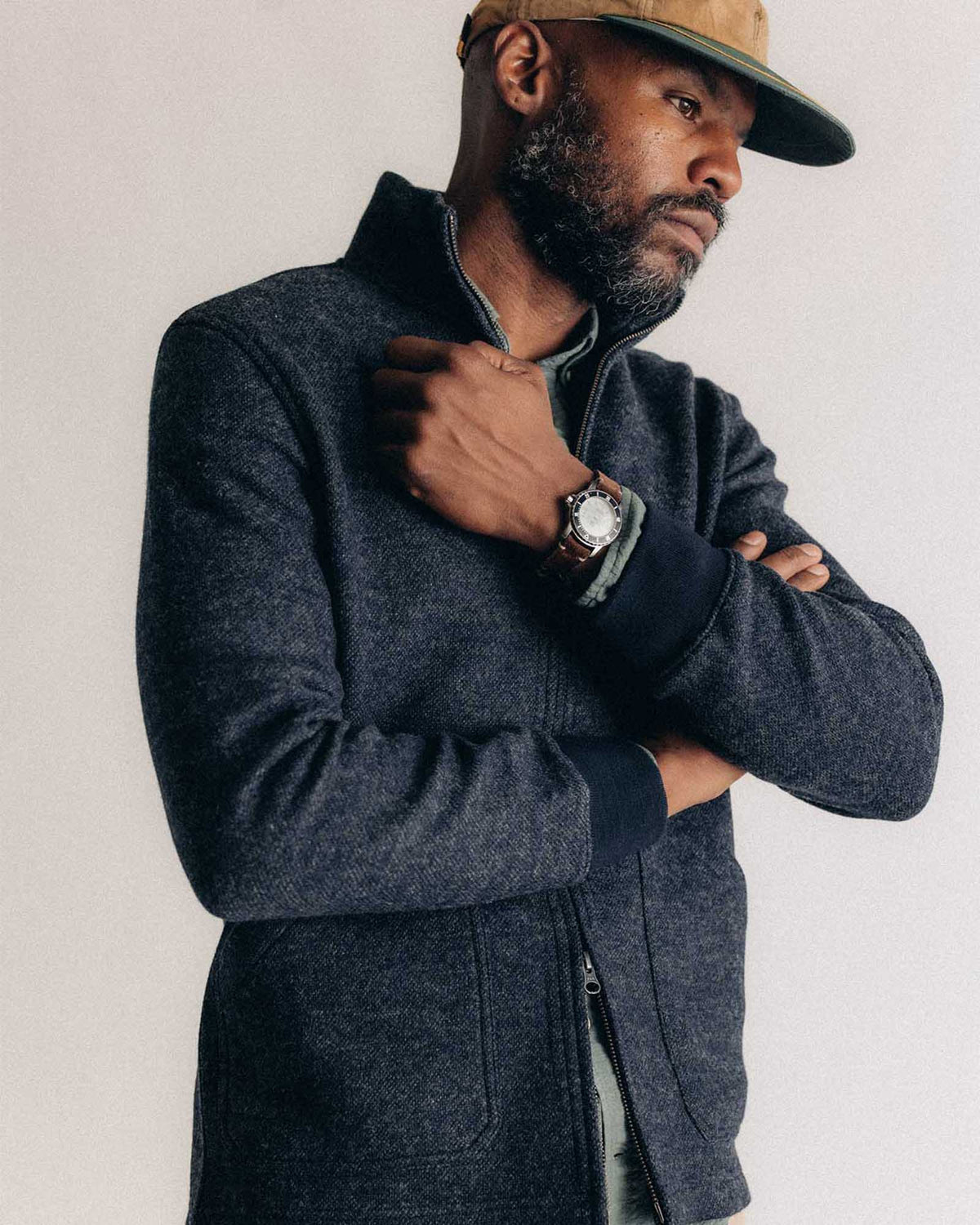 The Evans Jacket in Navy Birdseye Wool