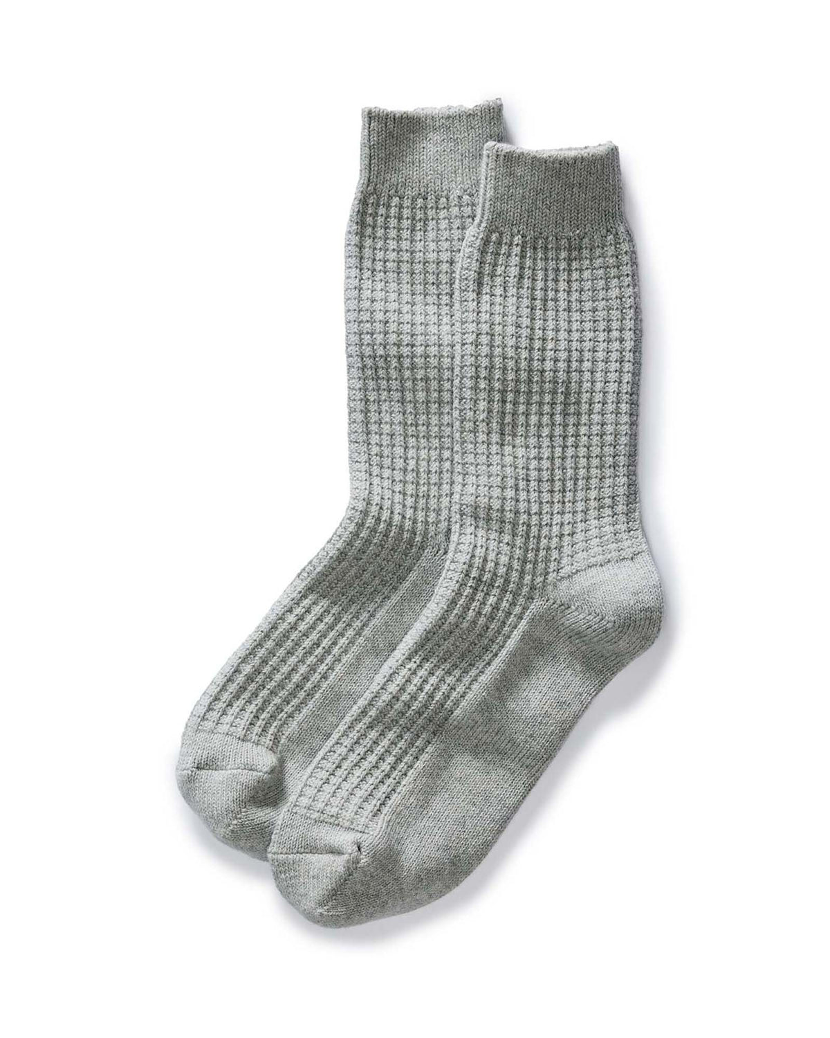The Waffle Sock in Heather Grey