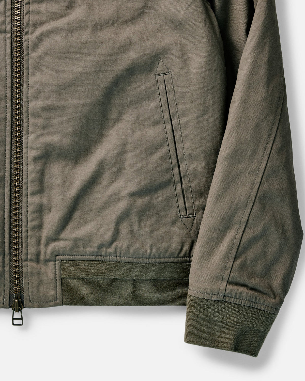 The Insulated Bomber Jacket in Fatigue Olive Dry Wax