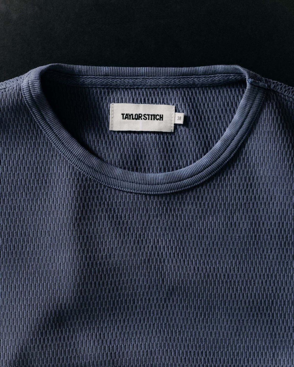 The Organic Cotton Crew in Washed Blue Waffle