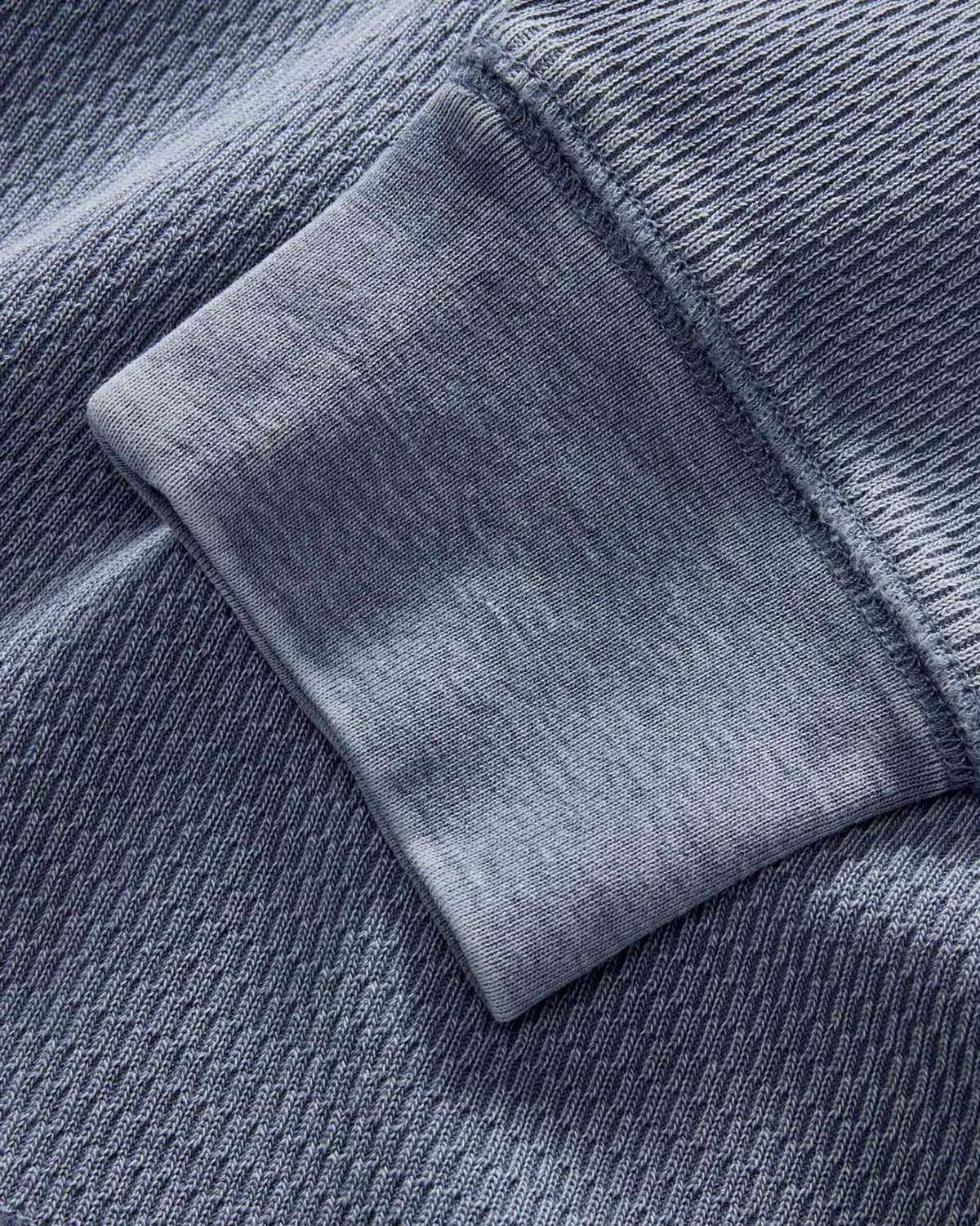 The Organic Cotton Crew in Washed Blue Waffle