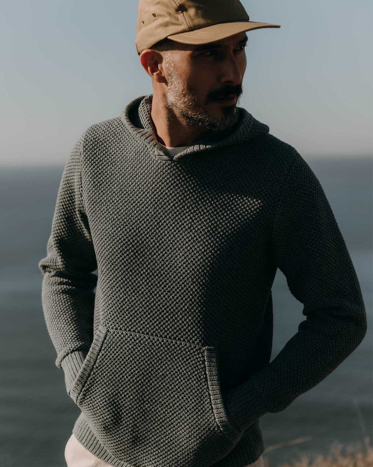 The Crawford Sweater Hoodie in Deep Sea Twist