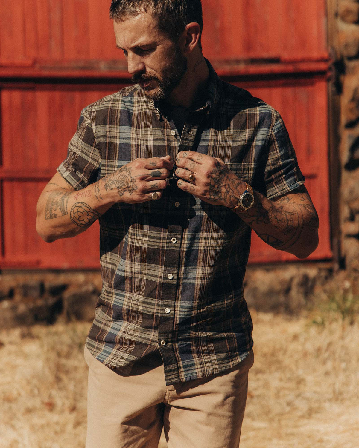 The Short Sleeve Jack in Atlantic Blue Plaid