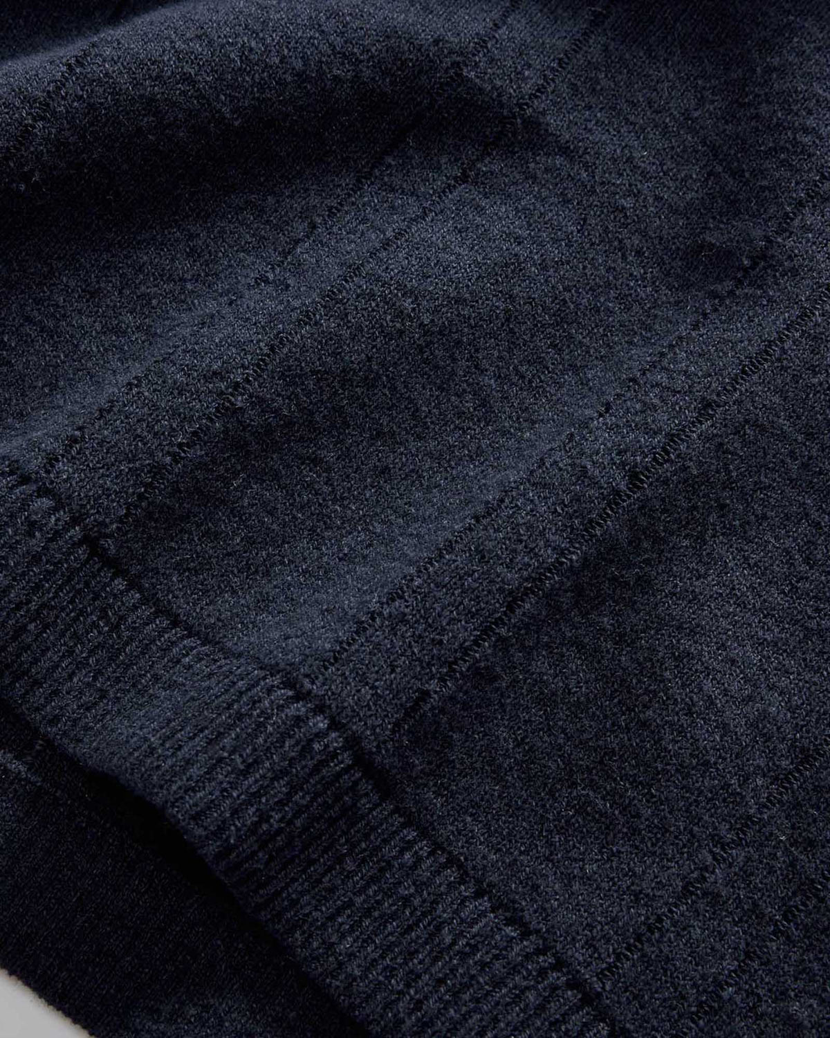 The Valencia Sweater Polo in Dark Navy Rib