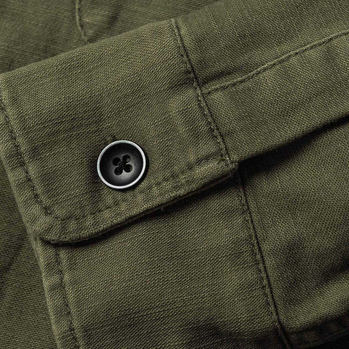 The Mechanic Shirt in Olive Reverse Sateen