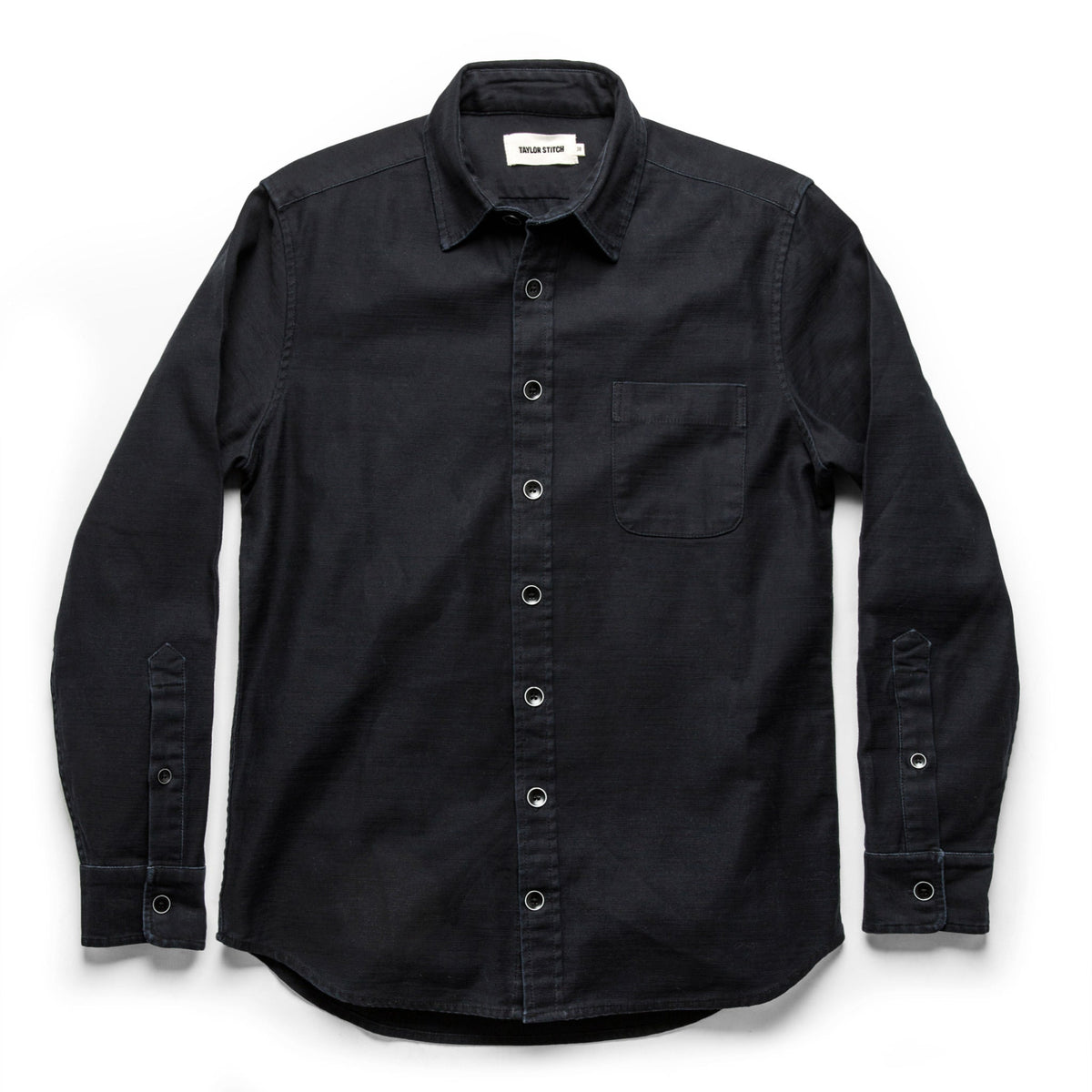 The Mechanic Shirt in Black Reverse Sateen