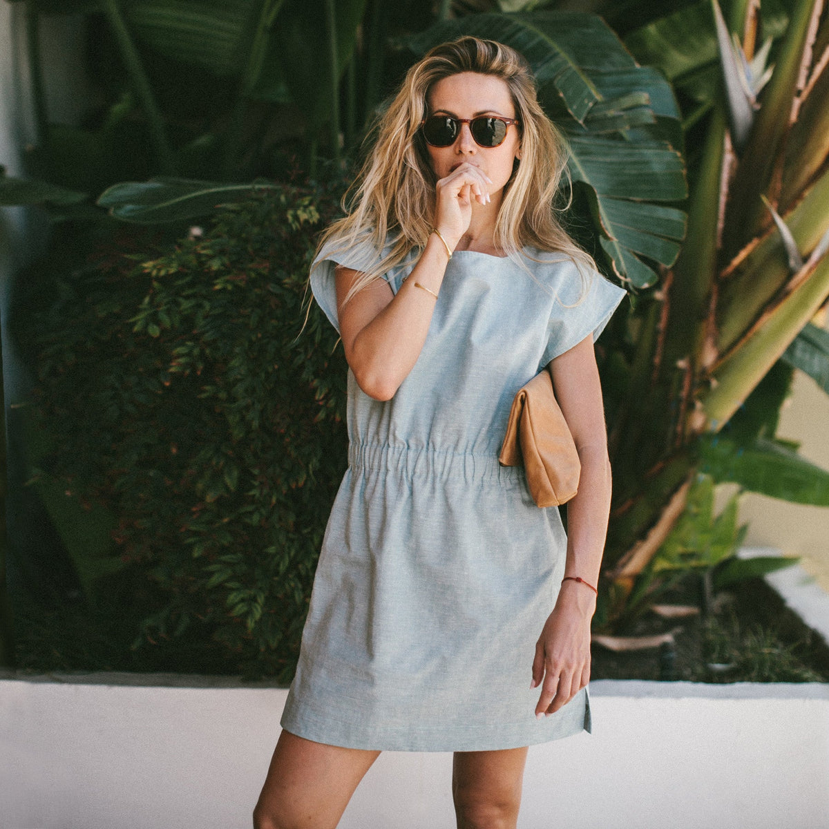 The Mira Dress in Seafoam Cotton Linen