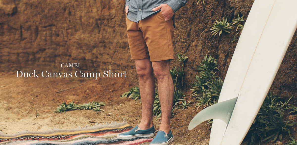 Camel Duck Canvas Camp Shorts