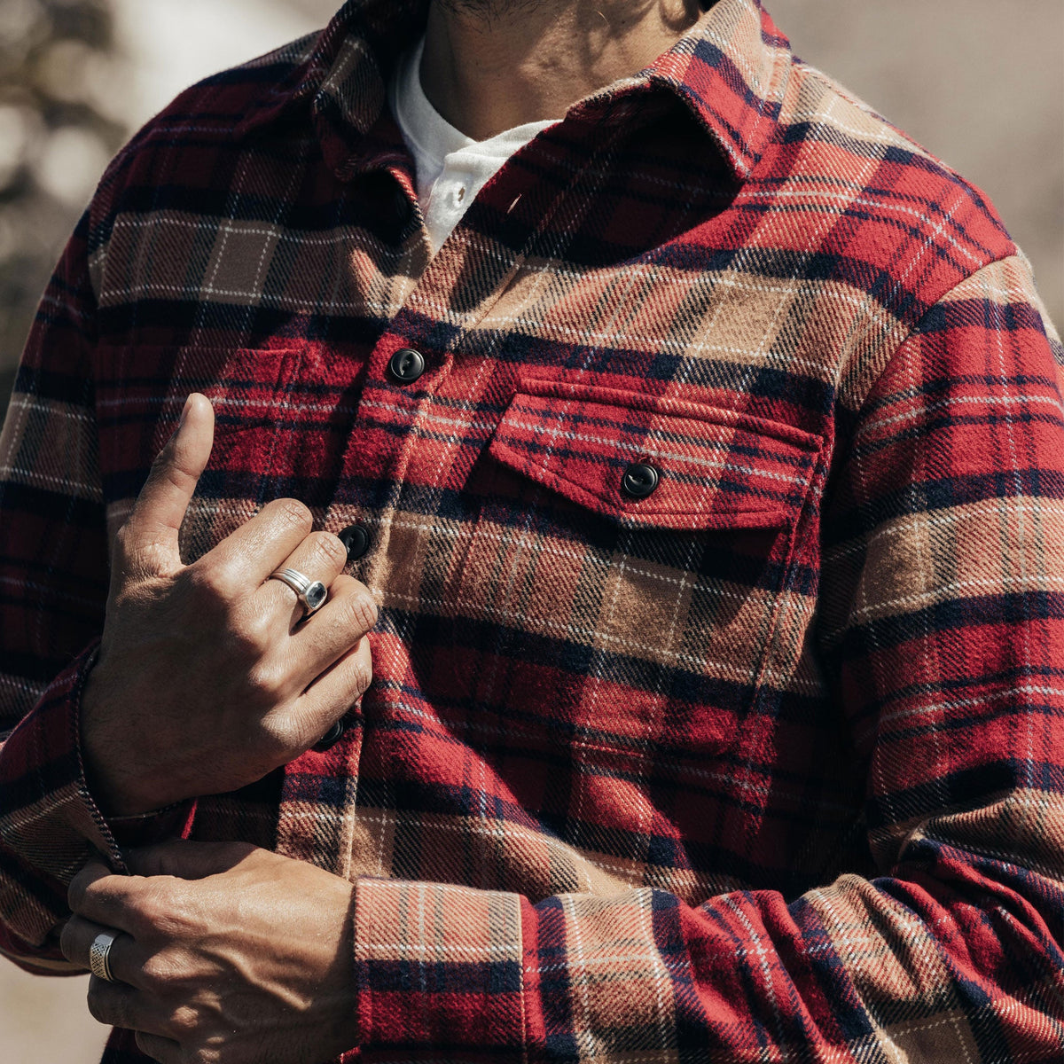 The Crater Shirt in Cardinal Check