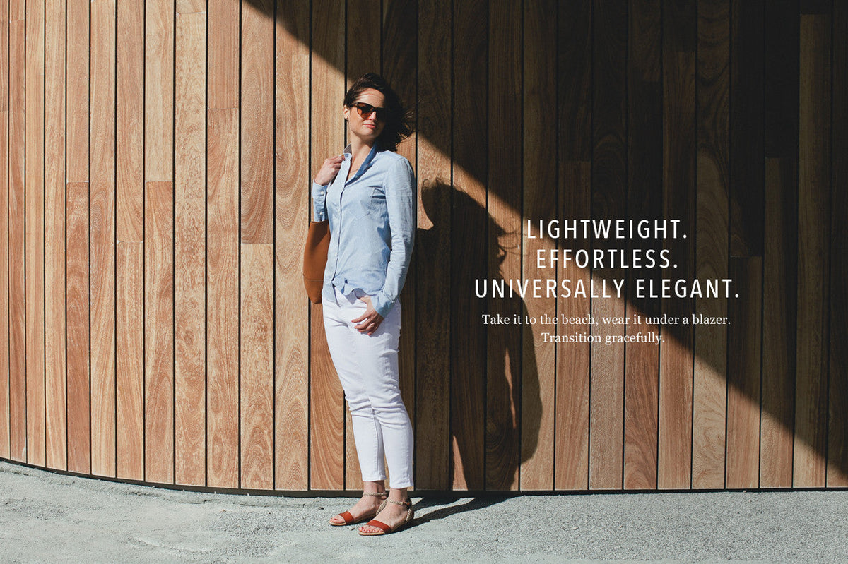 The Caroline in Light Blue Chambray