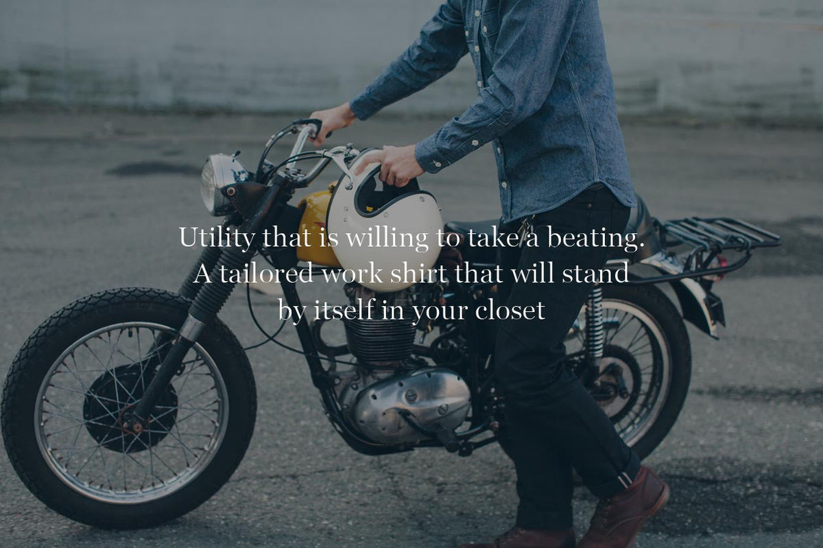 Indigo Jacquard Dot Utility Shirt