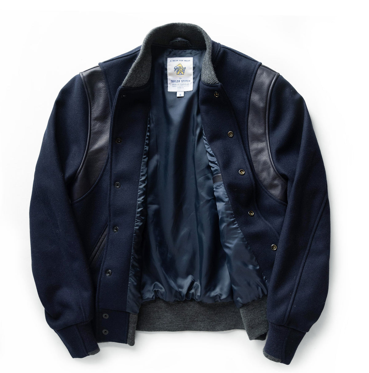 The Golden Bear Snap Bomber in Midnight Wool