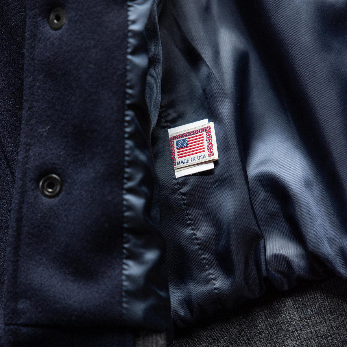 The Golden Bear Snap Bomber in Midnight Wool