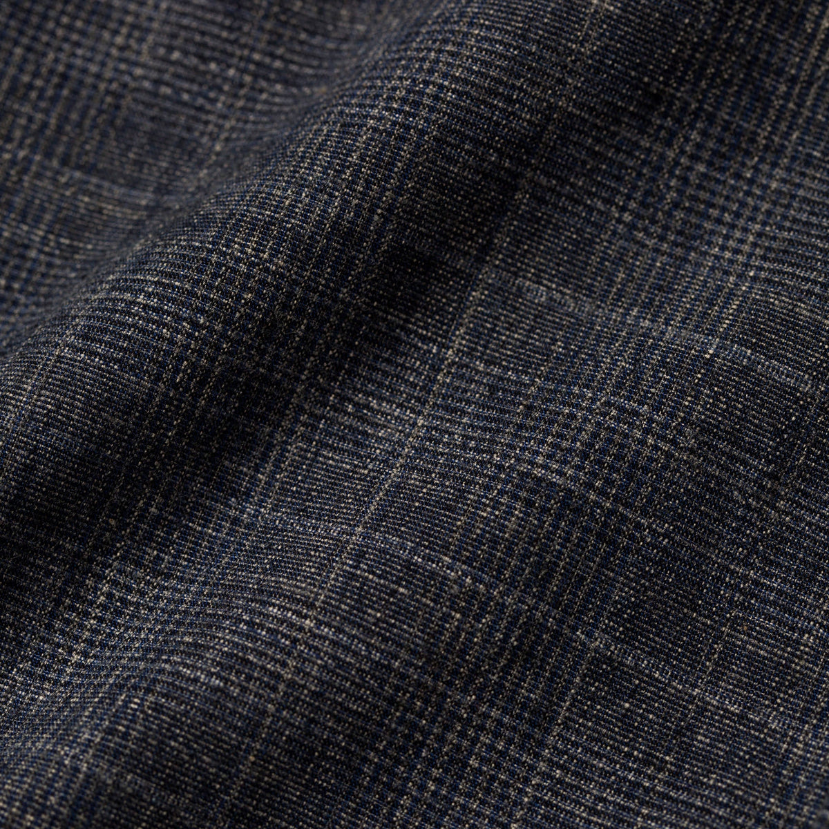 The Short Sleeve Jack in Navy Slub Glen Plaid