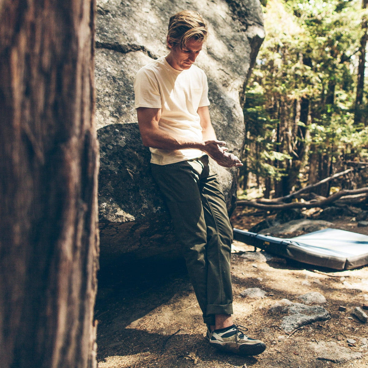 The Camp Pant in Olive Drab Herringbone