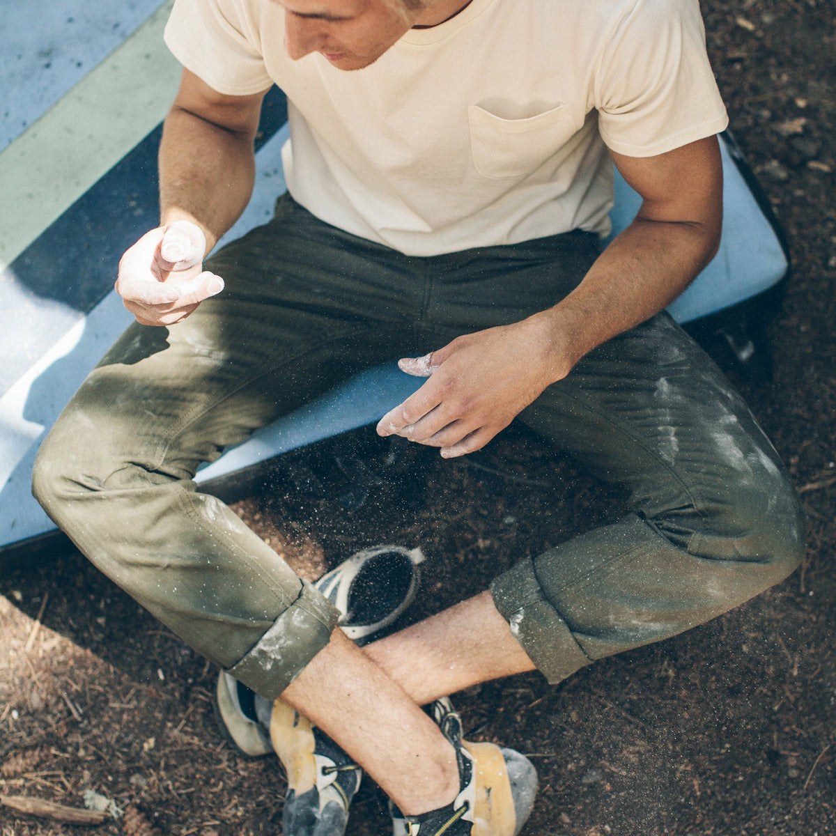 The Camp Pant in Olive Drab Herringbone