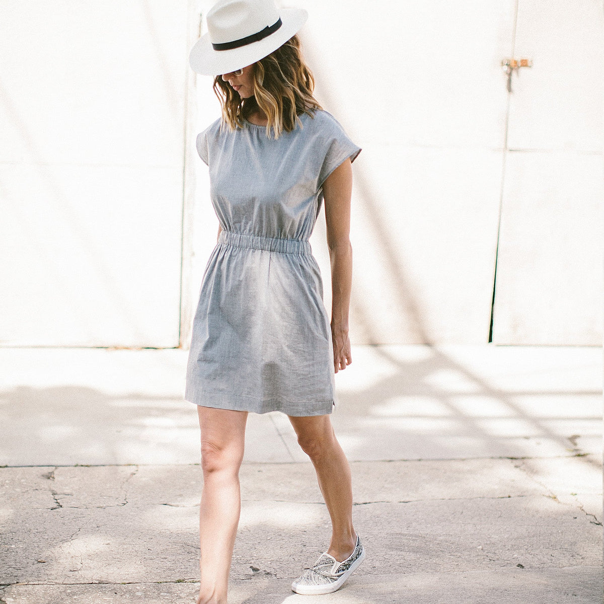 The Mira Dress in Charcoal Cotton