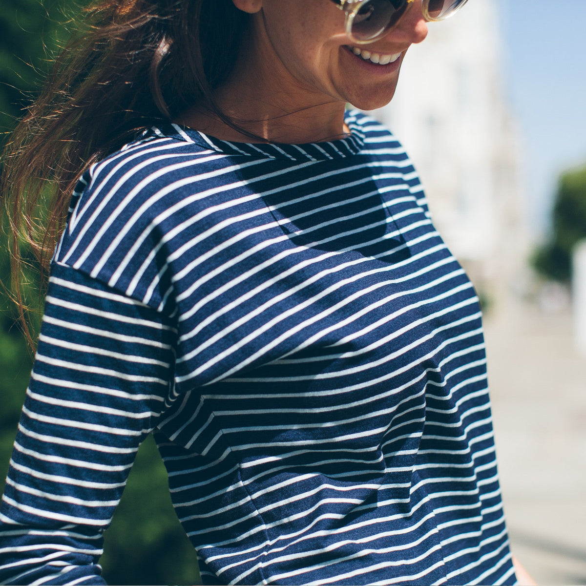 The Paige in Indigo & White Stripe