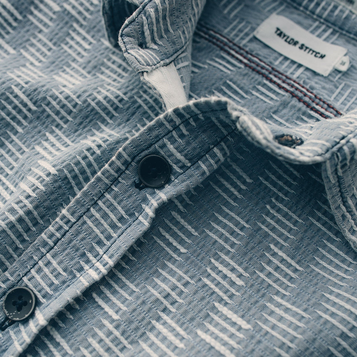 The Utility Shirt in Washed Indigo Jacquard