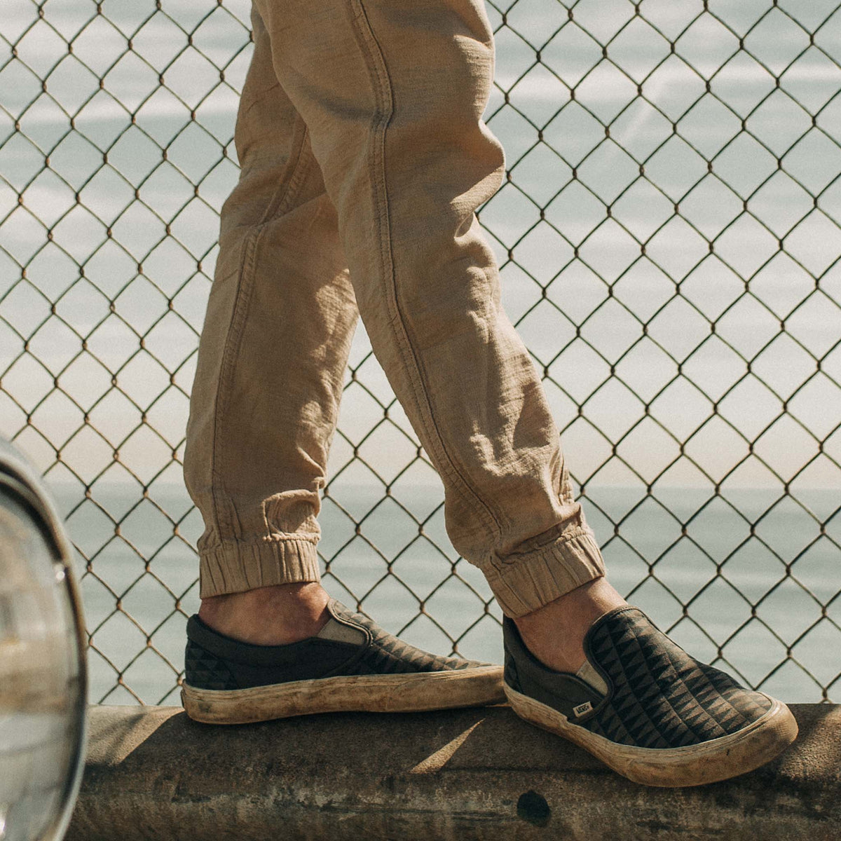 The Apres Pant in Khaki Double Cloth
