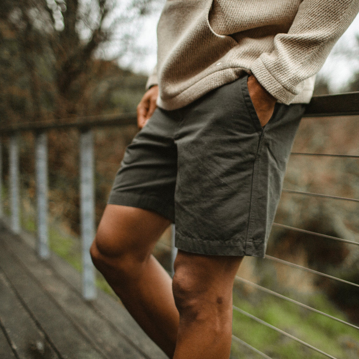 The Morse Short in Dark Slate Linen