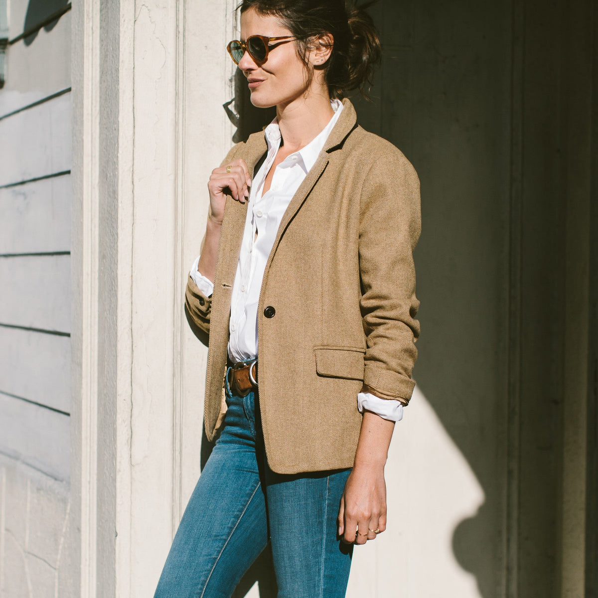 The Telegraph Blazer in Camel Italian Herringbone