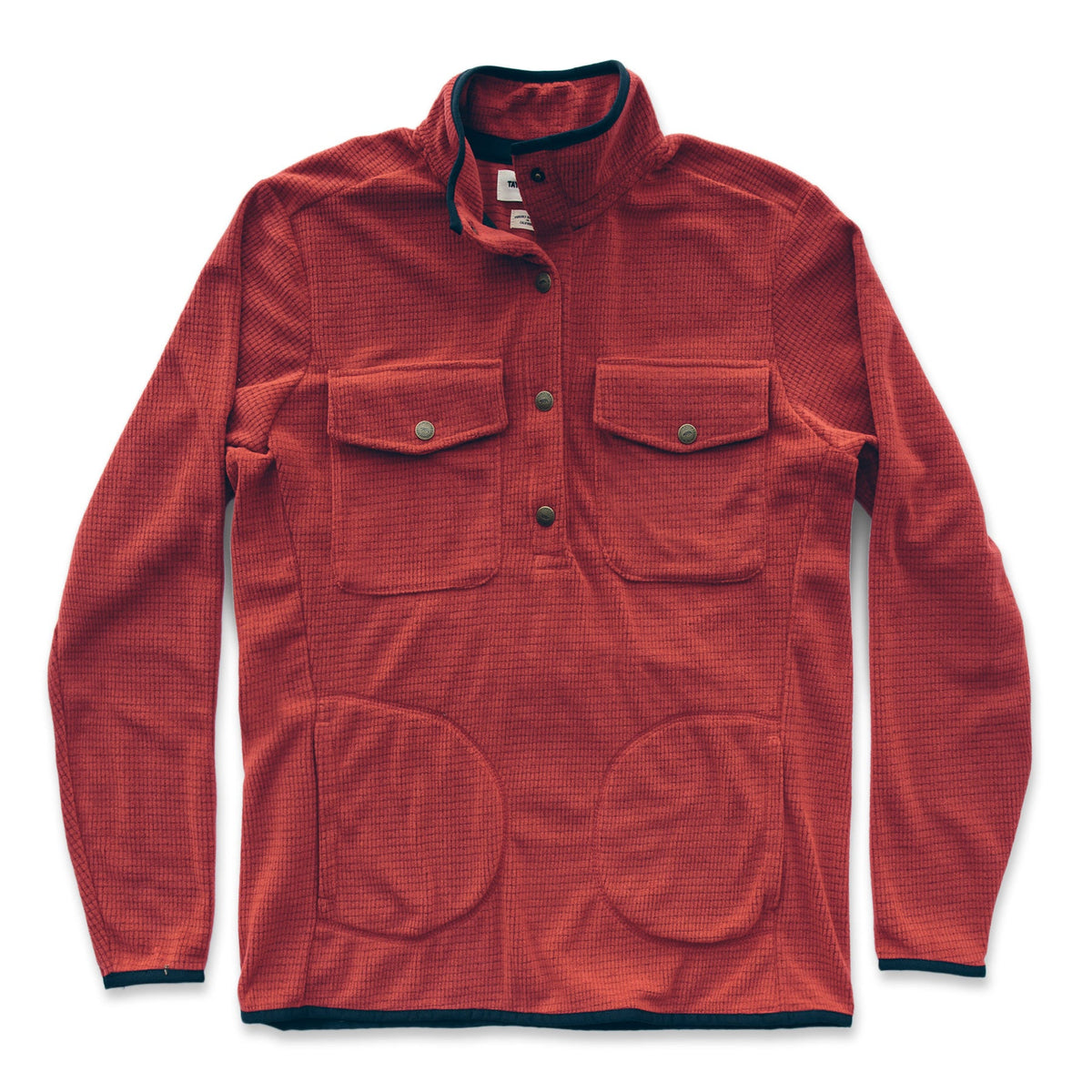 The Pack Pullover in Red Polartec Fleece