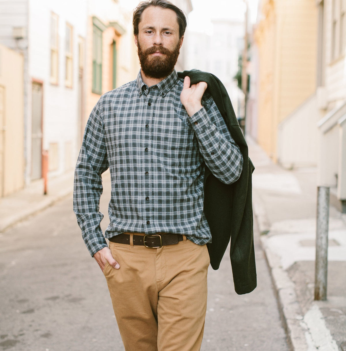 The Jack in Grey & Hunter Green Plaid