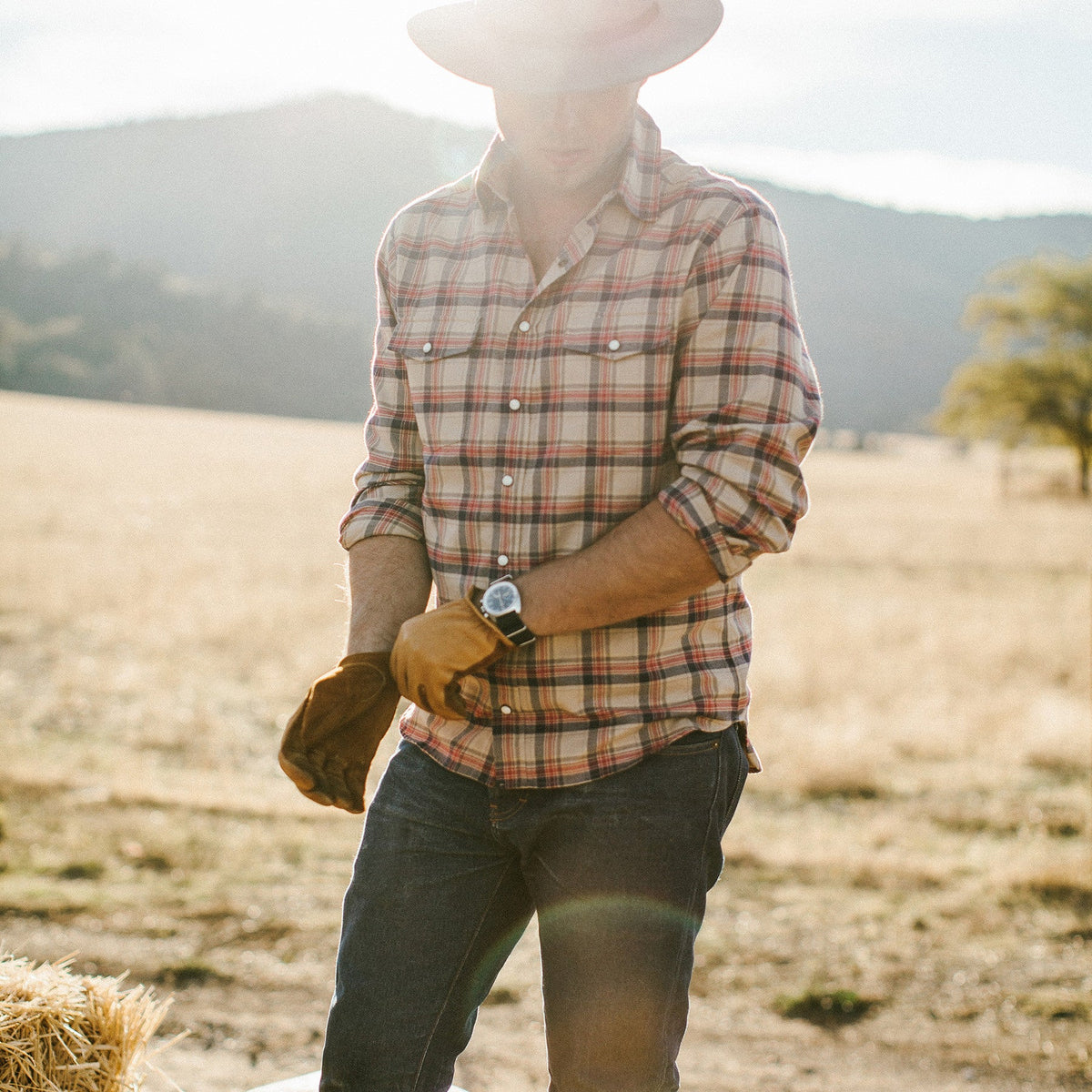 The Glacier Shirt in Tan Plaid