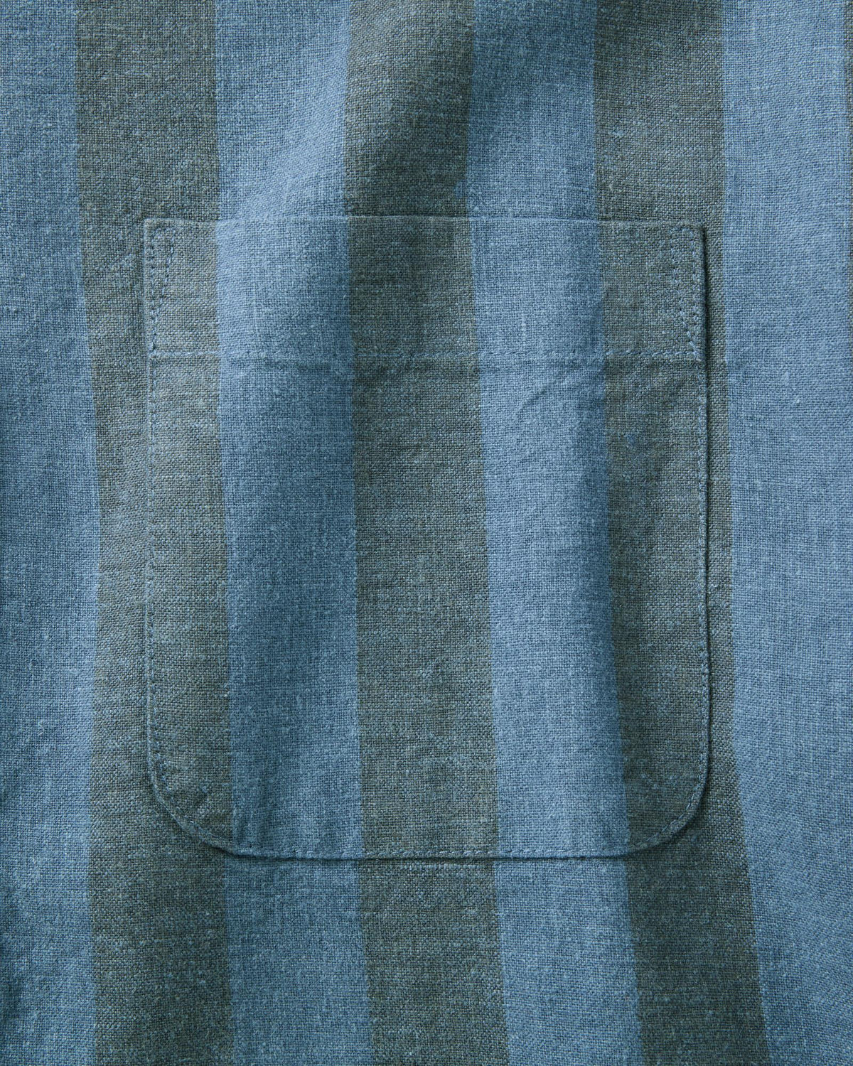 The Short Sleeve California in Blue Stone Stripe Hemp