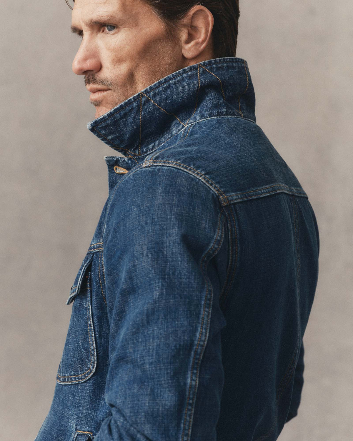 The Long Haul Jacket in Mid Wash Organic Selvedge