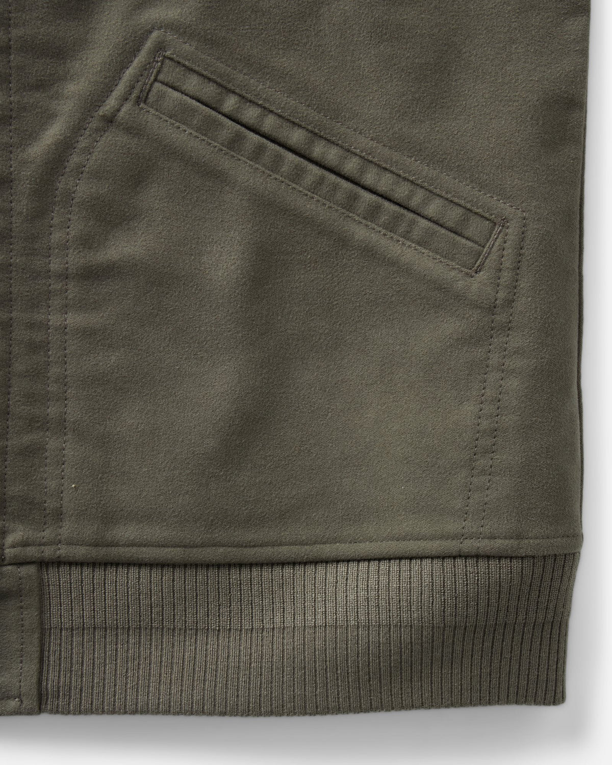 The Clark Bomber in Smoked Olive Moleskin