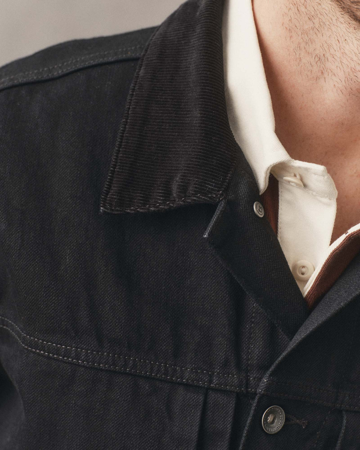 The Ryder Jacket in Rinsed Black Organic Selvedge