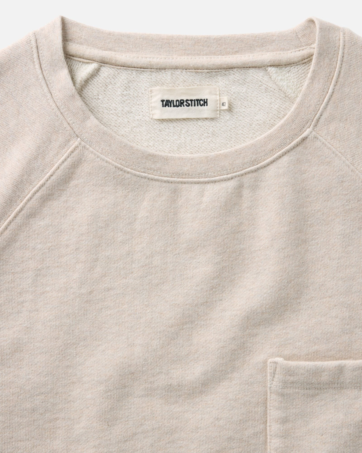 The Short Sleeve Sunset Crew in Heather Oat Terry