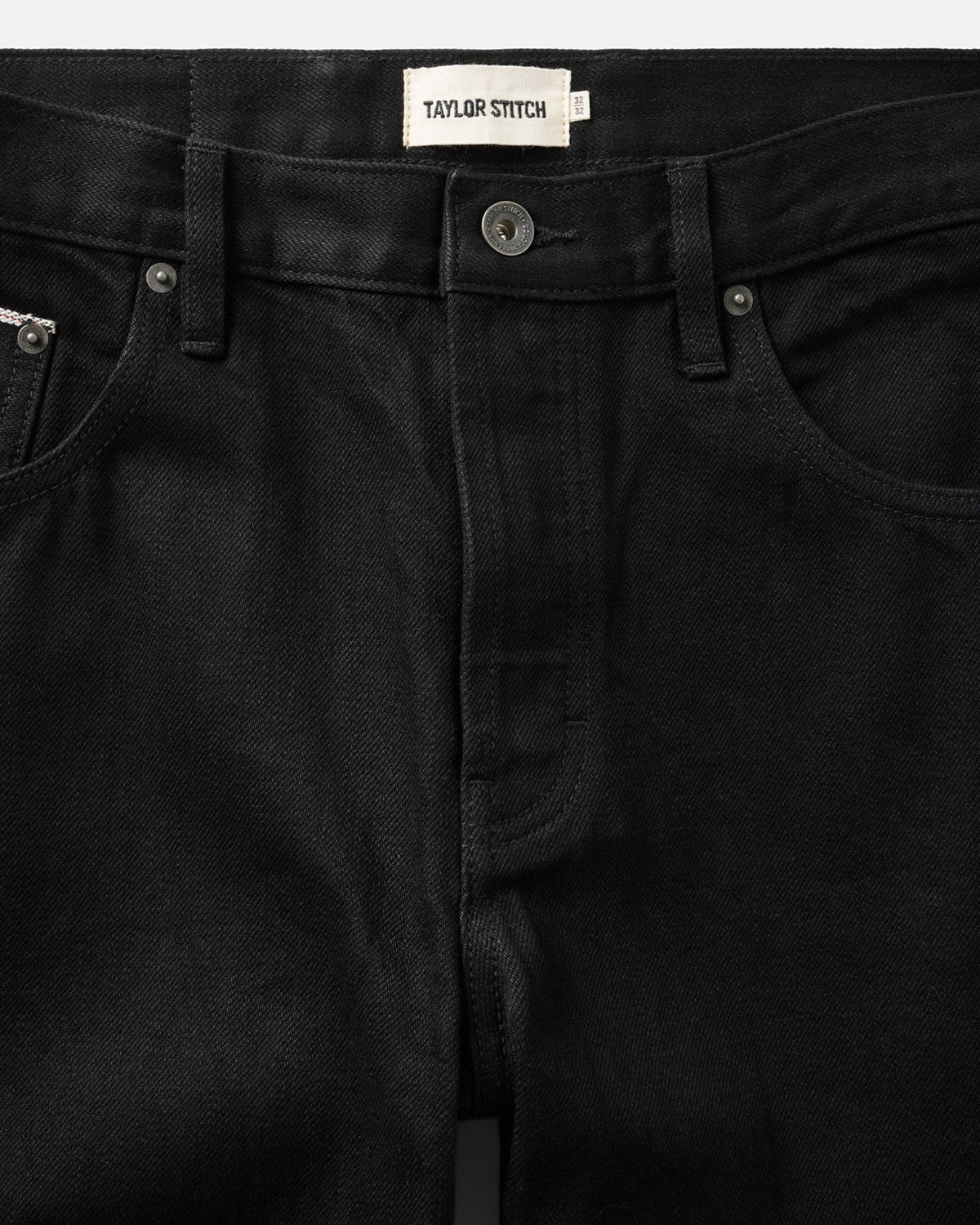 The Straight Jean in Rinsed Black Organic Selvedge