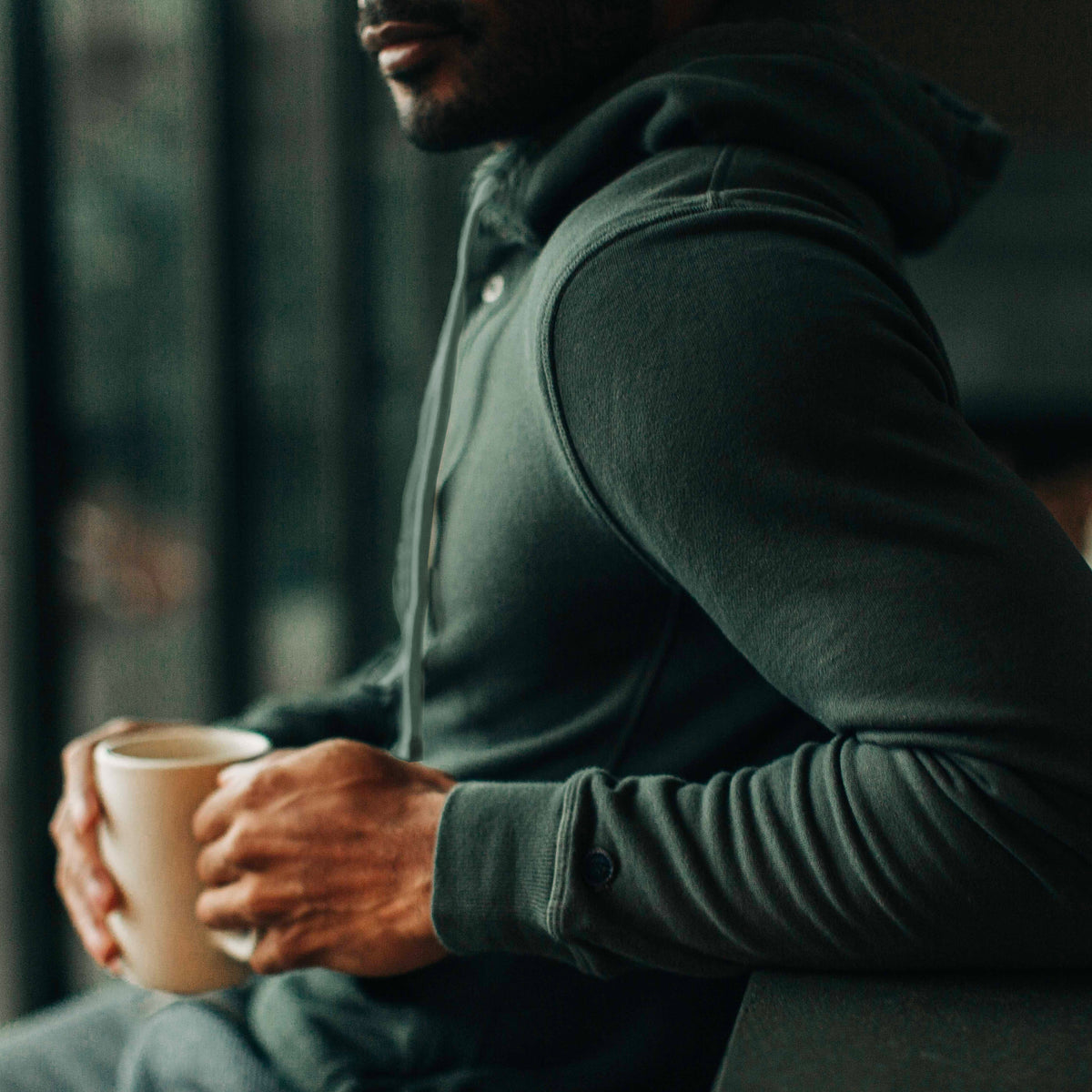 The Fillmore Snap Hoodie in Deep Sea Terry