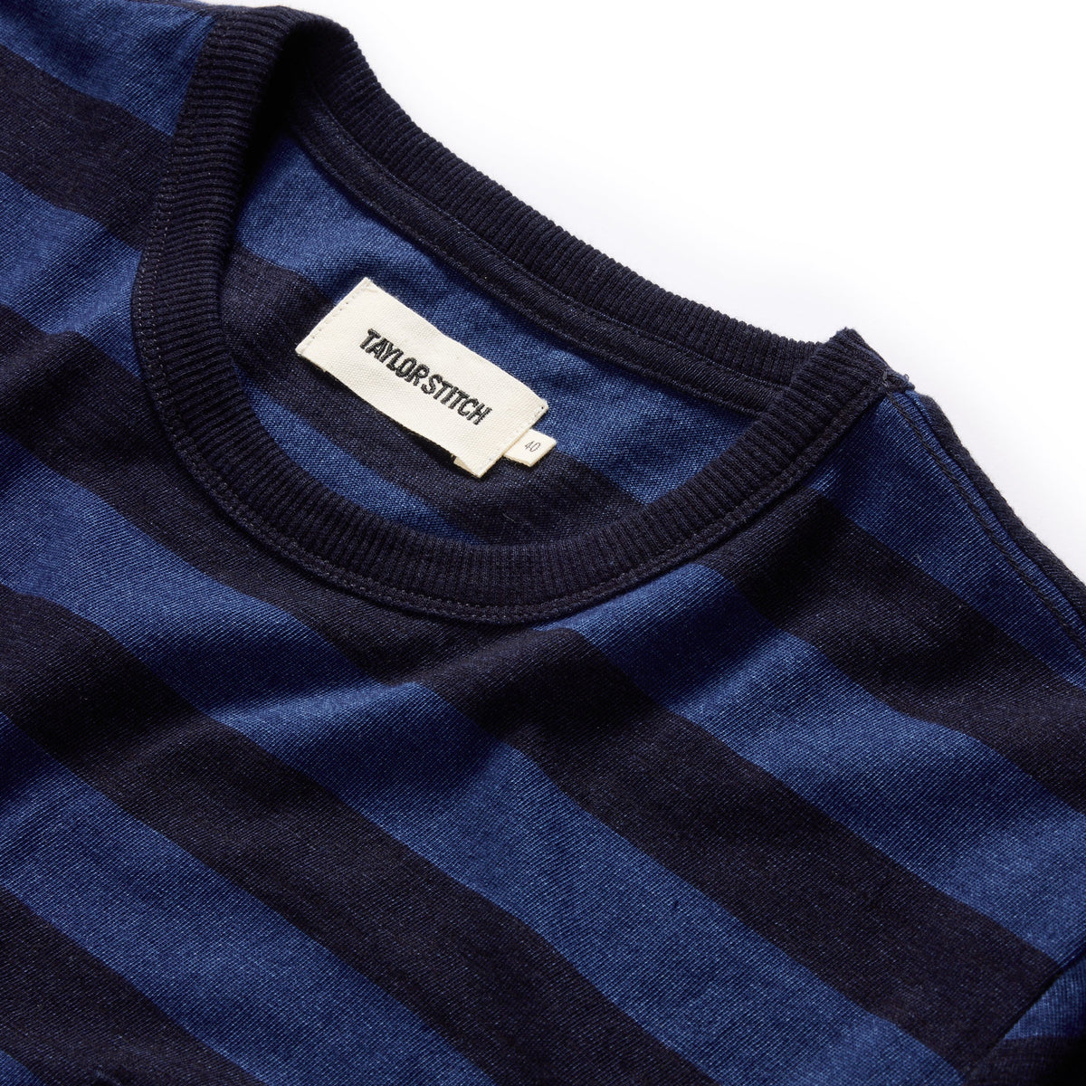 The Organic Cotton Tee in Indigo Yarn Dye Stripe