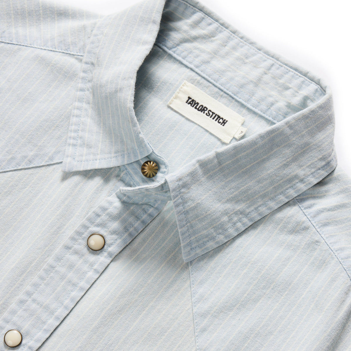 The Western Shirt in Bleached Indigo Stripe
