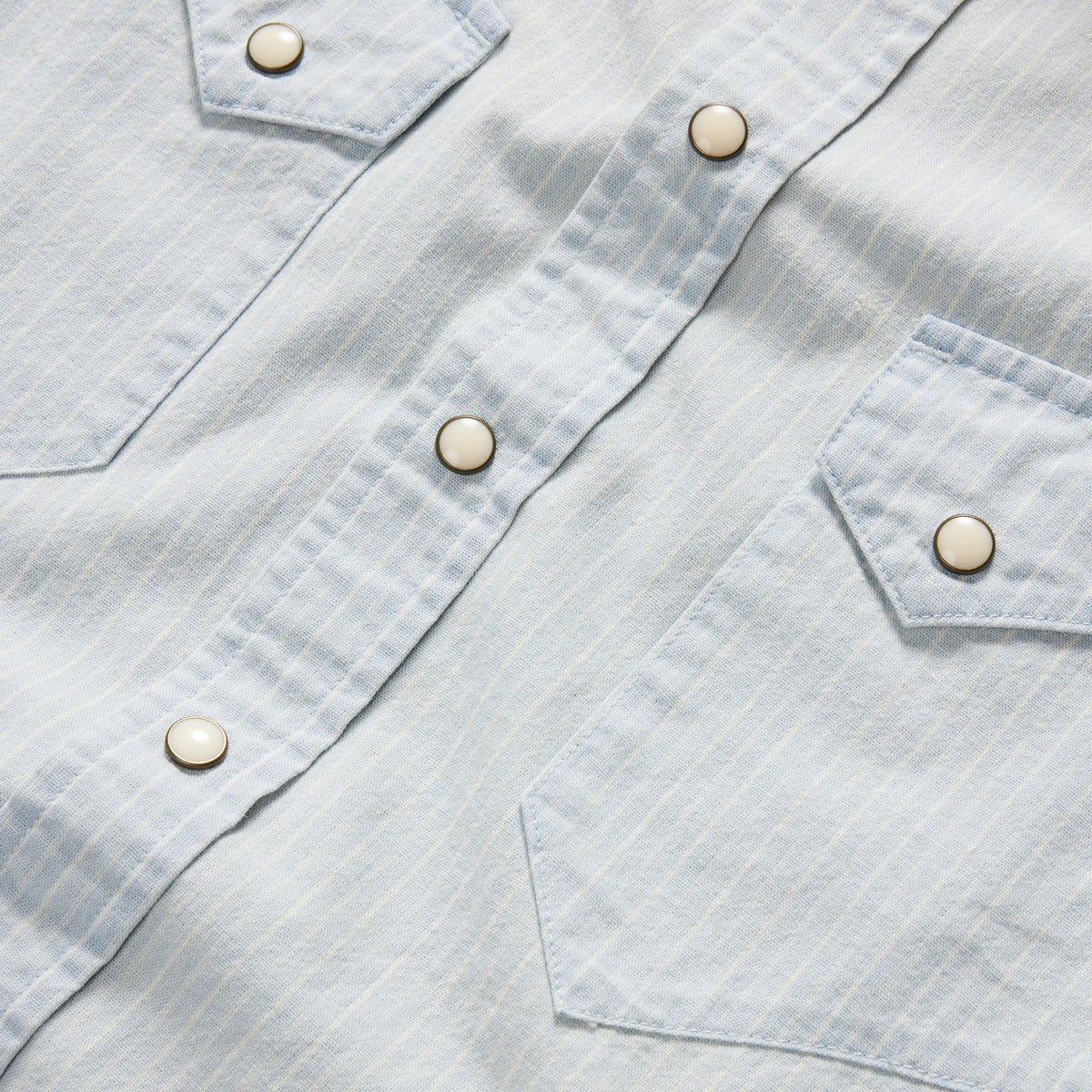 The Western Shirt in Bleached Indigo Stripe