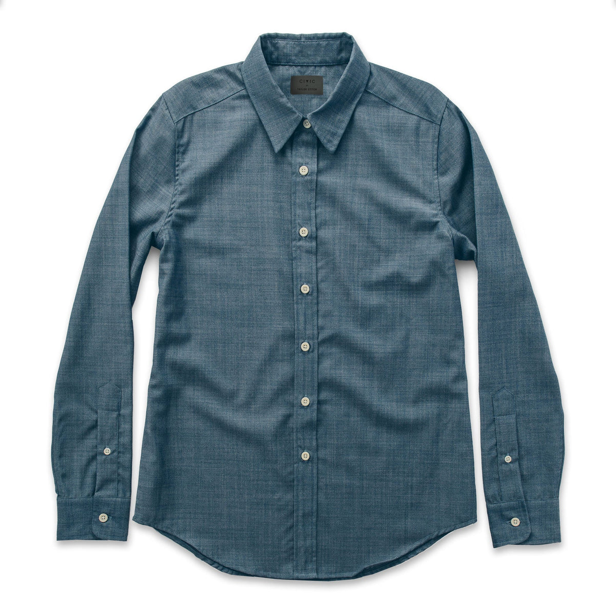 The Katherine in Blue Merino 4S Chambray