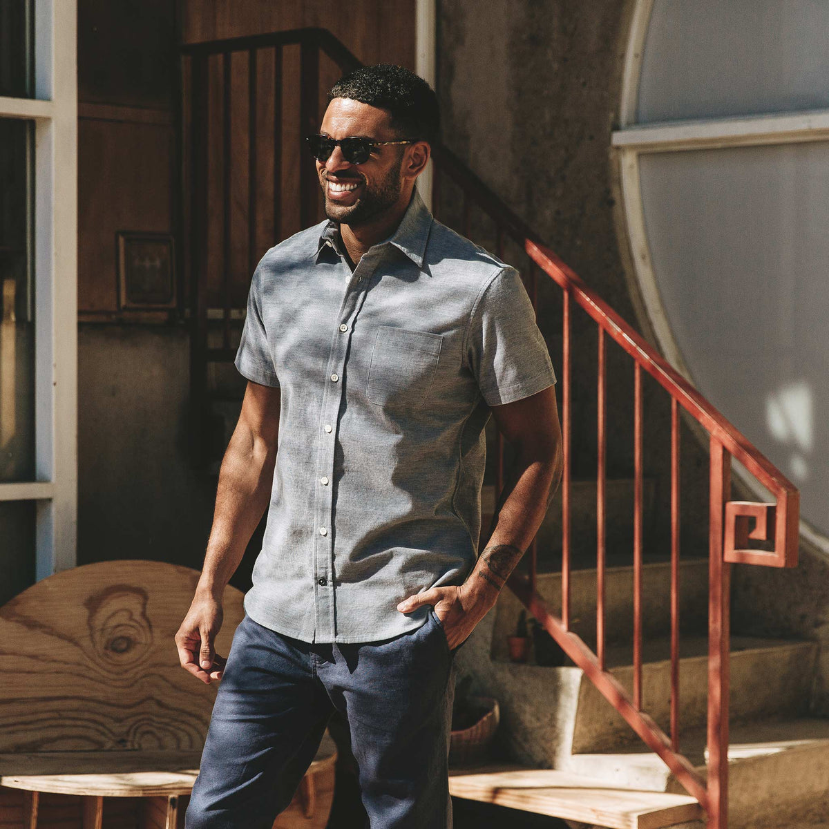 The Short Sleeve California in Slate Cord